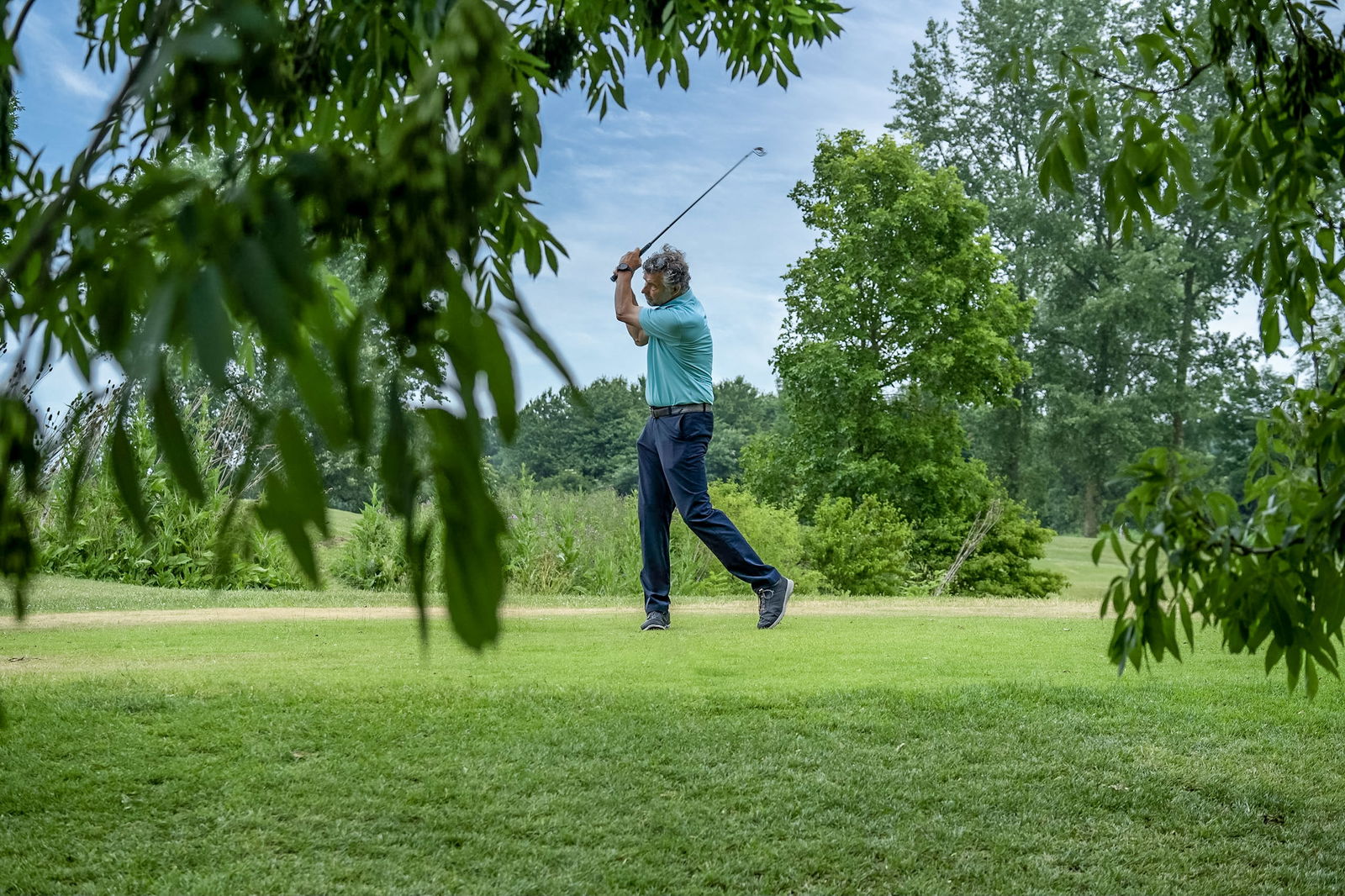 Golfer op De Purmer, Purmerend, Noord Holland