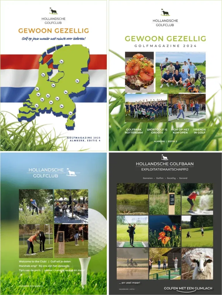 Ontdek de Gewoon gezellig magazines van de Hollandsche Golfclub met nieuws, interviews, tips van de pro’s en recepten.