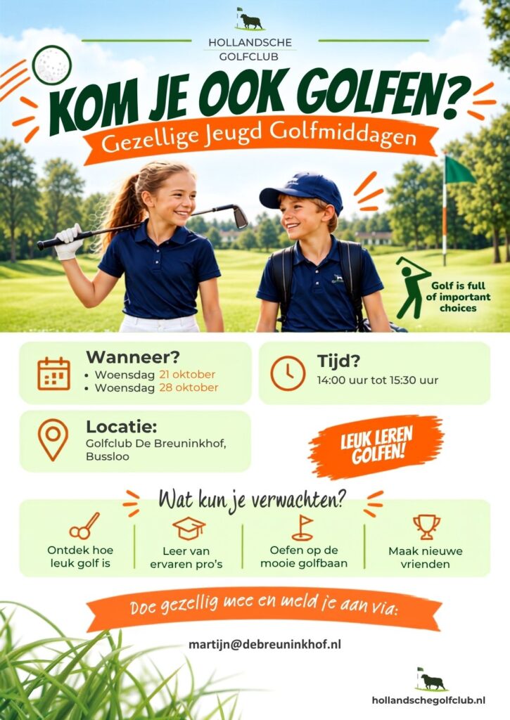 Jeugd golfmiddagen op Golfpark De Breuninkhof